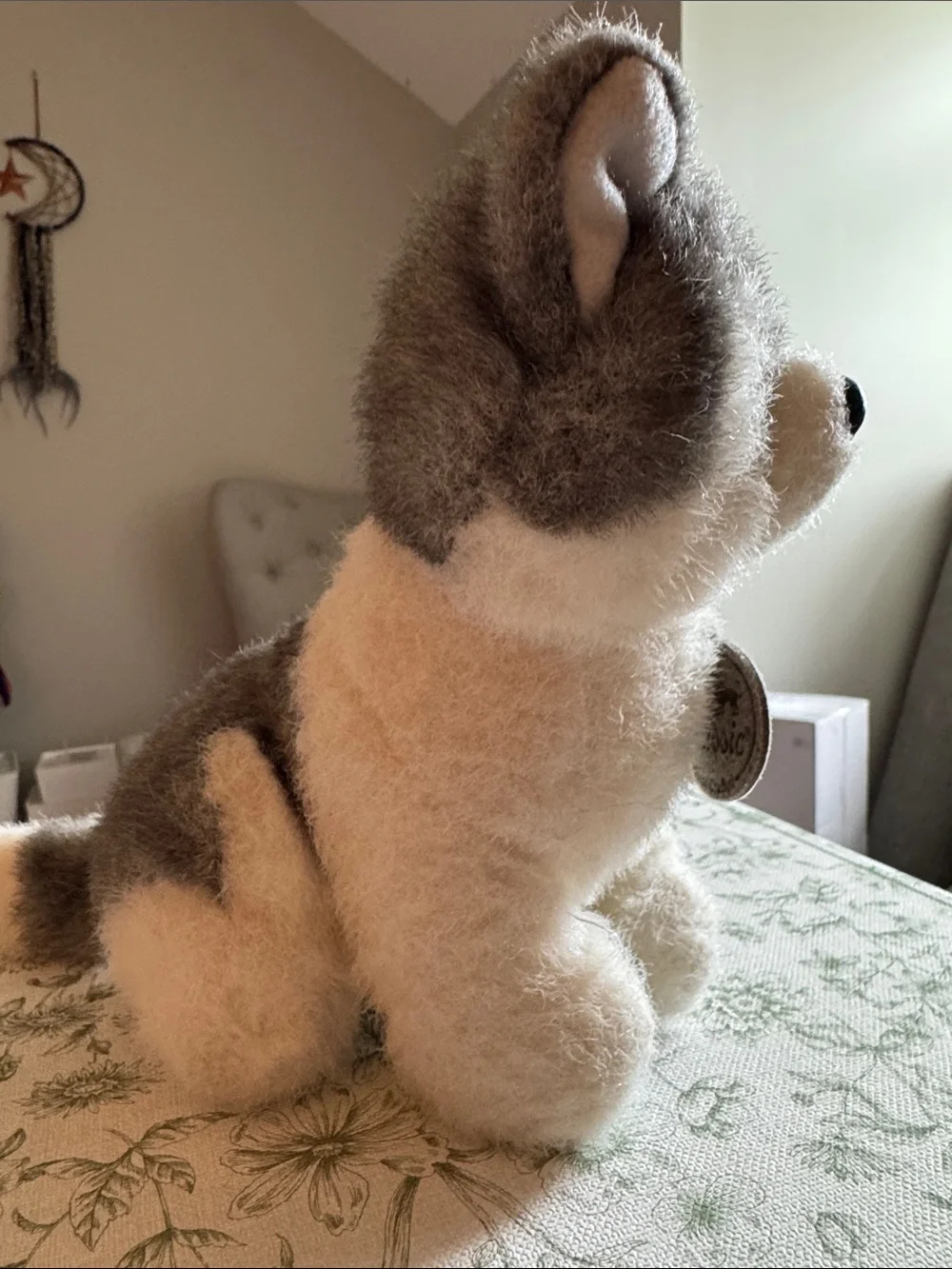 Plush Husky Dog Toy in Gray and White - Collectible Soft Plush